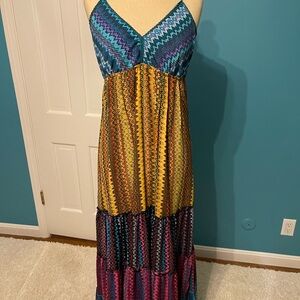 Multicolor Chevron Maxi Dress